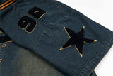 Vintage Embroidered Denim Short Sleeve Shirt