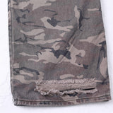 Ripped Camouflage Workwear Trousers with Pants