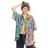 Plaid Short Sleeved Mens Casual Shirt