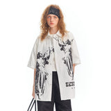 Abstract Angel Printed Short-Sleeve Shirt
