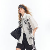 Abstract Angel Printed Short-Sleeve Shirt