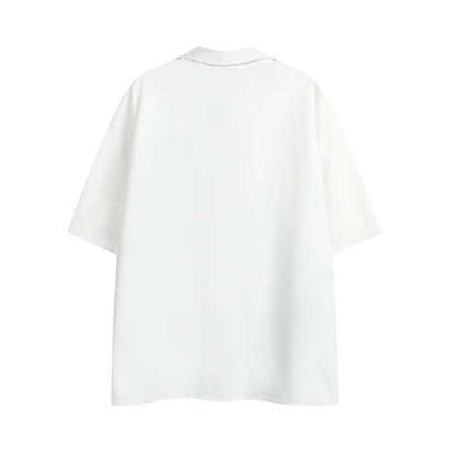 Abstract Angel Printed Short-Sleeve Shirt