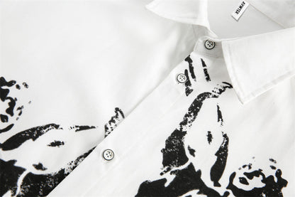 Abstract Angel Printed Short-Sleeve Shirt