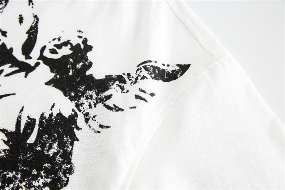 Abstract Angel Printed Short-Sleeve Shirt
