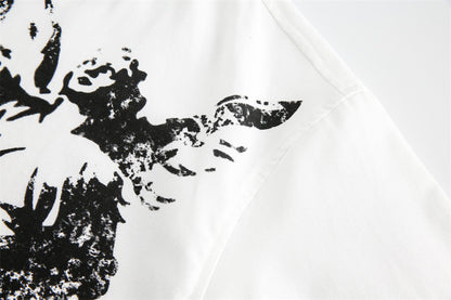 Abstract Angel Printed Short-Sleeve Shirt