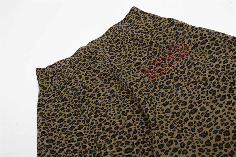 Leopard Print American Retro-High Jeans