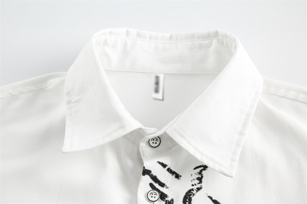 Abstract Angel Printed Short-Sleeve Shirt