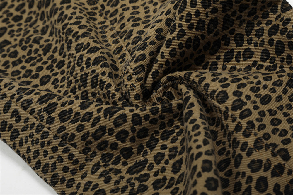 Leopard Print American Retro-High Jeans