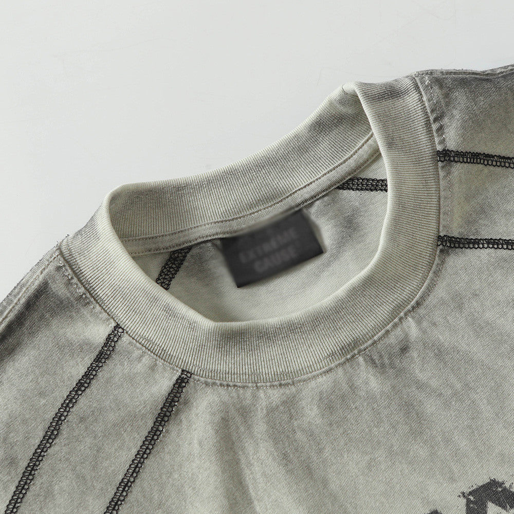 Unique Spray Dyed Dirty T-Shirt