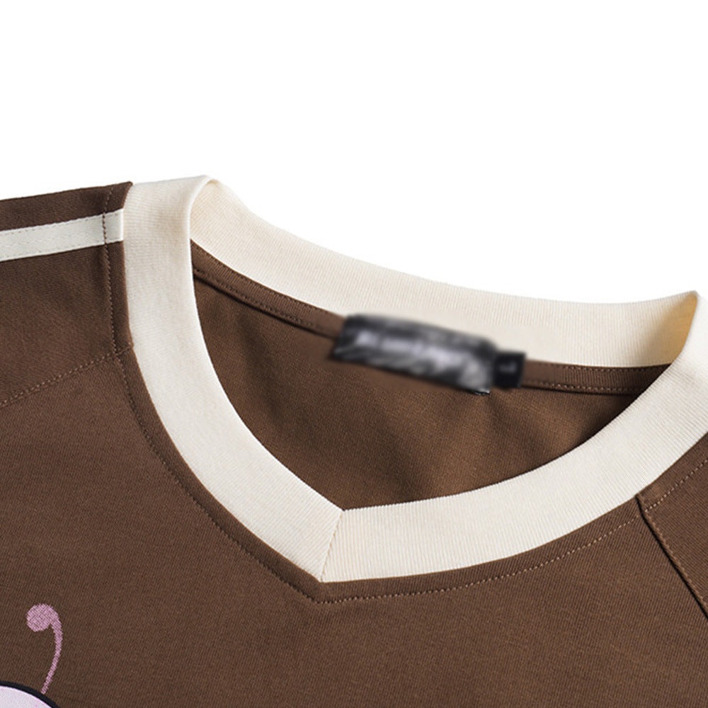 Colorful Cartoon Embroidered T-Shirt