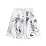 High street graffiti spray dye shorts