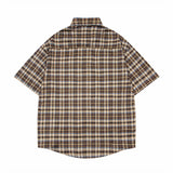Stylish Cartoon Embroidered Plaid Shirt
