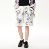 High street graffiti spray dye shorts