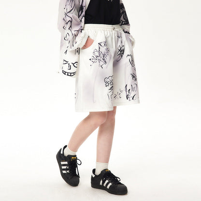 High street graffiti spray dye shorts