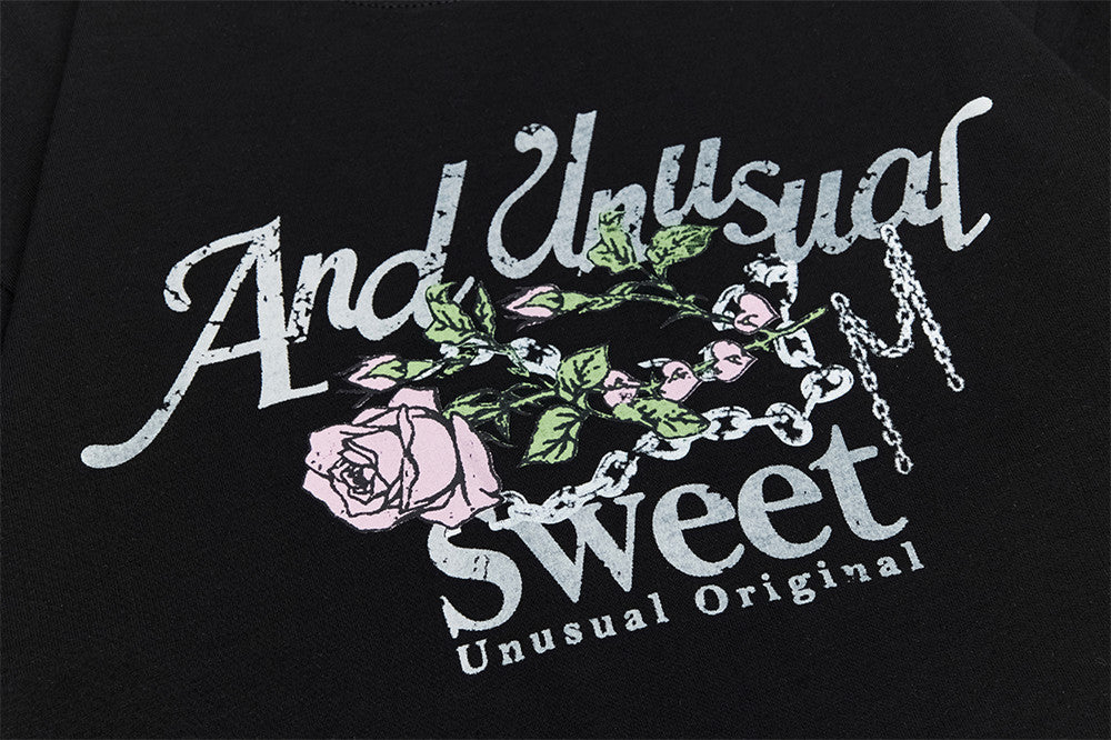 Rose Printed Casual American T-Shirt