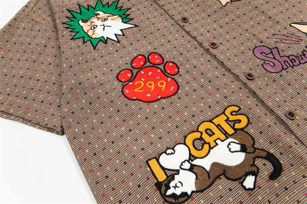 Fun Cartoon Plaid Shirt