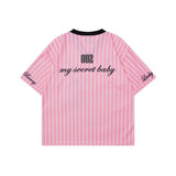 Trendy Striped Cartoon Print T-Shirt