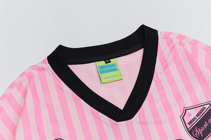 Trendy Striped Cartoon Print T-Shirt