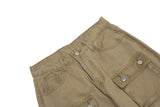 Vintage Washed Functional Multi-Pocket Straight Jeans