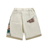 Embroidered Lace Stitched Sports Shorts