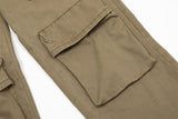 Vintage Washed Functional Multi-Pocket Straight Jeans