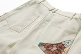 Embroidered Lace Stitched Sports Shorts