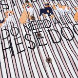 Loose Cartoon Stripe Short Sleeve Shirt