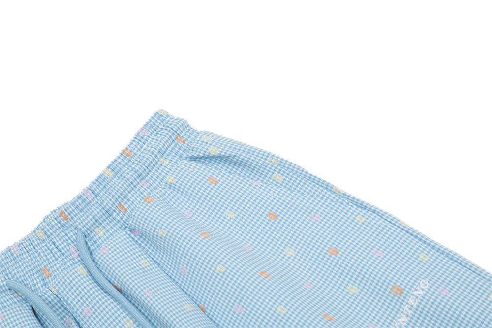 Plaid Drawstring Casual Pants