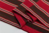 American Style Striped Color Matching T-Shirt