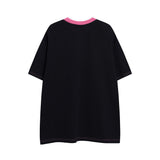Colorblock Butterfly Print Crewneck Casual T-Shirt