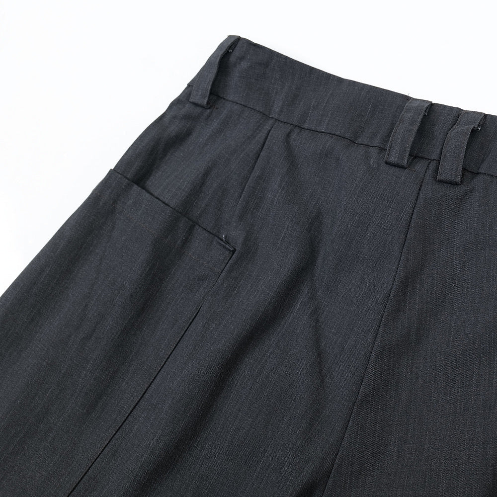 Flanging Distinctive Solid Color Wide Jorts