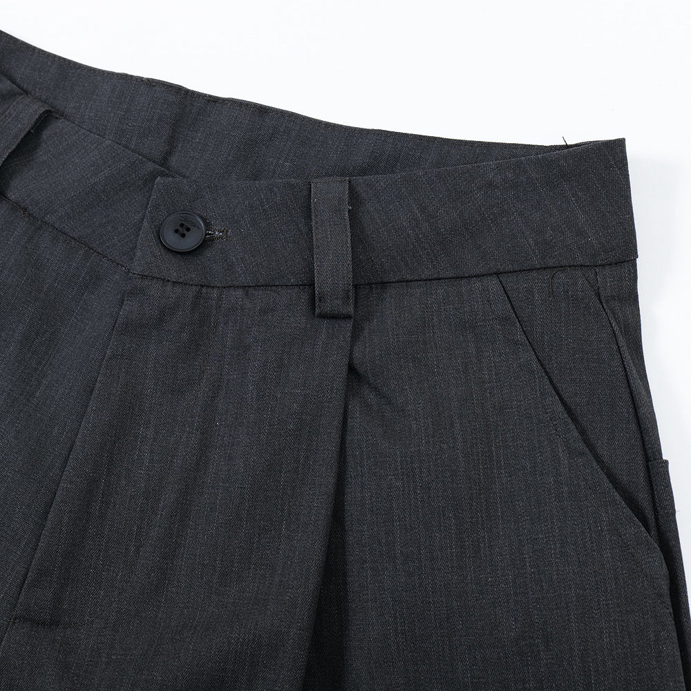 Flanging Distinctive Solid Color Wide Jorts