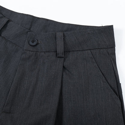 Flanging Distinctive Solid Color Wide Jorts