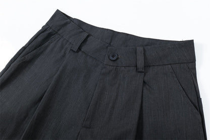 Flanging Distinctive Solid Color Wide Jorts