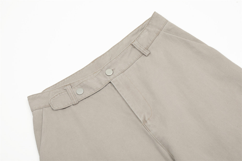 Trendy Punk Solid Color Pleated Pants