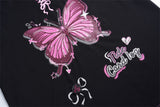 Colorblock Butterfly Print Crewneck Casual T-Shirt