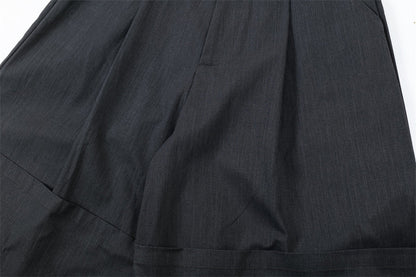 Flanging Distinctive Solid Color Wide Jorts