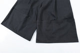 Flanging Distinctive Solid Color Wide Jorts