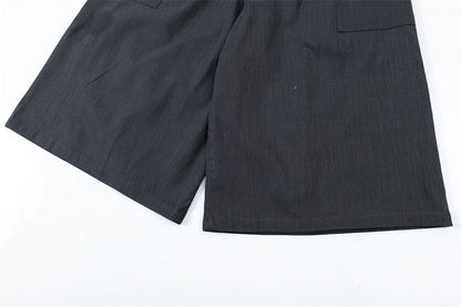 Flanging Distinctive Solid Color Wide Jorts