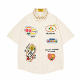 Trendy Embroidered Loose Lapel Summer Shirt
