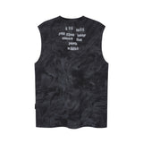 Waist Tie-Dye English Letter Tank