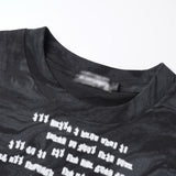 Waist Tie-Dye English Letter Tank