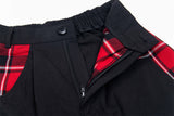 Trendy Contrast Stitching Plaid Straight