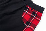 Trendy Contrast Stitching Plaid Straight