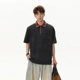 Casual Plaid Summer Half-Zip Polo T-Shirt