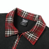 Casual Plaid Summer Half-Zip Polo T-Shirt