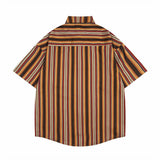 Vertical Stripe Retro Loose Summer Shirt