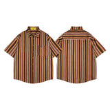 Vertical Stripe Retro Loose Summer Shirt