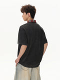Casual Plaid Summer Half-Zip Polo T-Shirt