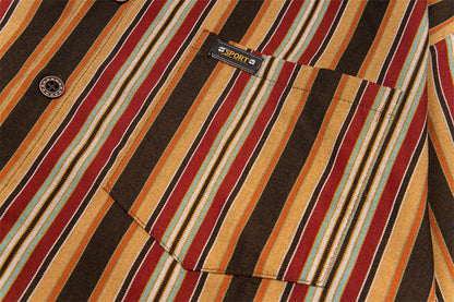 Vertical Stripe Retro Loose Summer Shirt